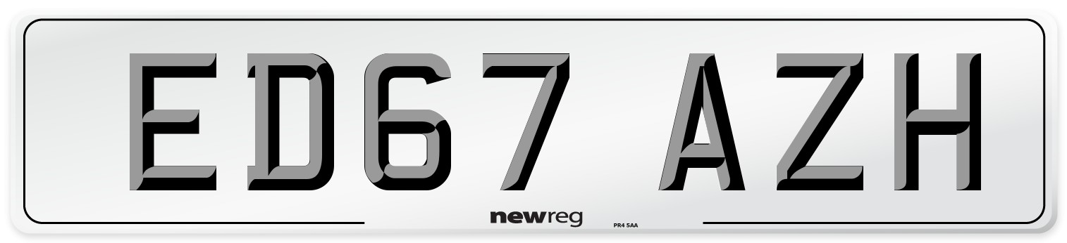 ED67 AZH Number Plate from New Reg